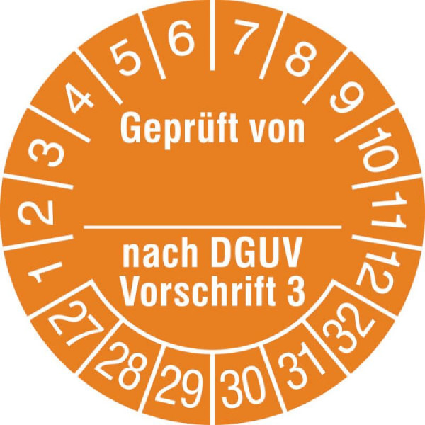 Stein HGS Prüfplaketten mit Jahresfarbe (6 Jahre), orange, 2027-2032, 31.c2135-27