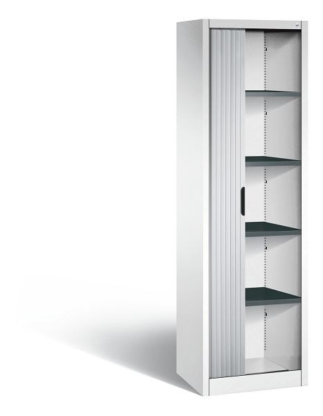 C+P Rollladenschrank Omnispace, H1980xB600xT420mm, Farbe: Verkehrsweiß / Weißaluminium, Griffmulde, 5 OH, 3200-00R S10100