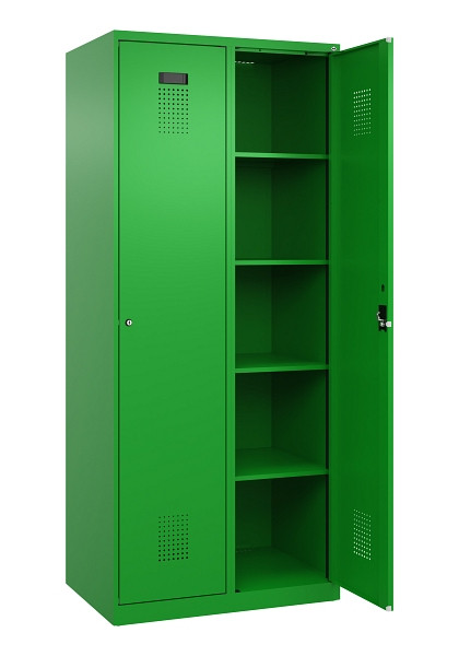 C+P Wäsche-Spind Evolo PLUS, 2 Abteile, 1850x800x500mm, 6037/6037, Verschluss Zylinderschloss, Ablageböden 8, 049000-22B S10053