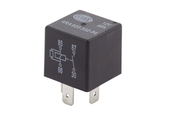 HELLA Relais, Arbeitsstrom, 12V, 4-polig, Schaltbild: S2, Stecker: B, Schließer, 4RA 933 332-541