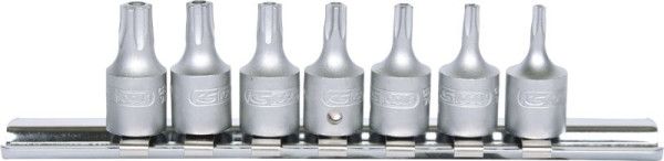 KS Tools 1/4" Bit-Stecknuss-Satz für Fünfstern-Schrauben, 7-teilig mit Stirnlochbohrung, 911.1470