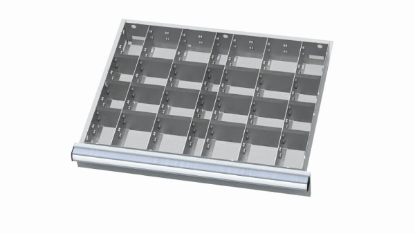 Simplaflex Metalleinteilung für Schubladen, Blendenhöhe: 100/125 mm, Innenmaß 600 x 450 mm, CL7E100MT04