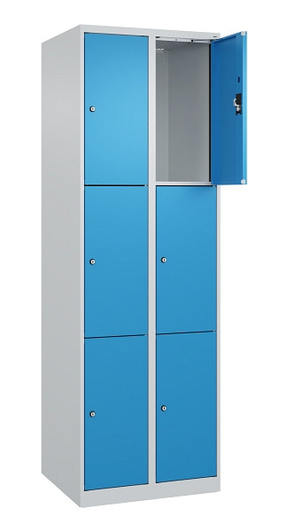 C+P Schließfachschrank Evolo PLUS, 6 Fächer, 1850x600x500mm, 7035/5012, 049000-203 S10007