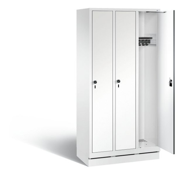 C+P Garderobenschrank Evolo, H1800xB900xT500mm, Farbe: Verkehrsweiß / Dekor Weiß, 48020-30 S11033