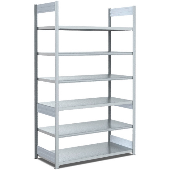 BITO Fachbodenregal zweiseitige Nutzung Grundfeld 40mm-Boden Set /Archivregal 100kg 2199x996x624 verzinkt, C1240-0002