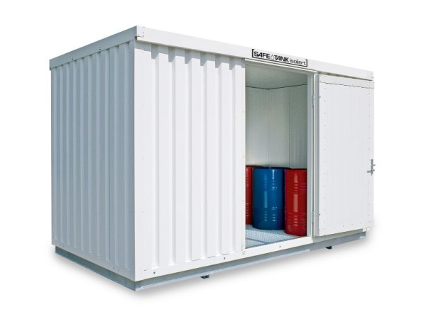 SÄBU SAFE Tank STI 1350, isoliert, montiert, Kunststoffbeschichtet RAL 9002, 4.050 x 2.170 x 2.520 mm, F8850890101-F911