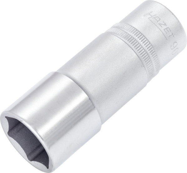 Hazet Steckschlüsseleinsatz, Sechskant, Vierkant hohl 12,5 mm (1/2 Zoll), 24 mm, Lange Ausführung Mit Rändelung, 900LG-24