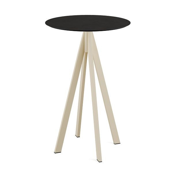 Feros Infinity Stehtisch Sand frame + Schwarz HPL Tischplatte Ø70 cm, 120061070