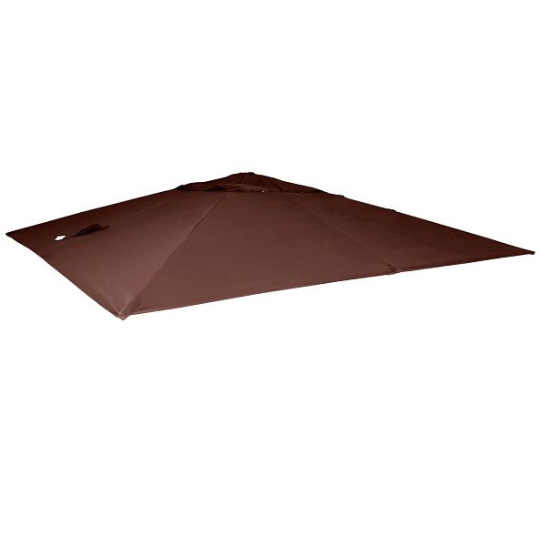 Mendler Ersatz-Bezug für Luxus-Ampelschirm HWC-A96, Sonnenschirmbezug, 3,5x3,5m (Ø4,95m) Polyester 4kg, braun, 76902