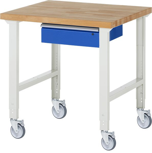 RAU Fahrbare Werkbank (höhenverstellbar) 7001A1, 1000x900x950-1000mm, 4 Lenkrollen, 05-7001A1-109B4H4.11