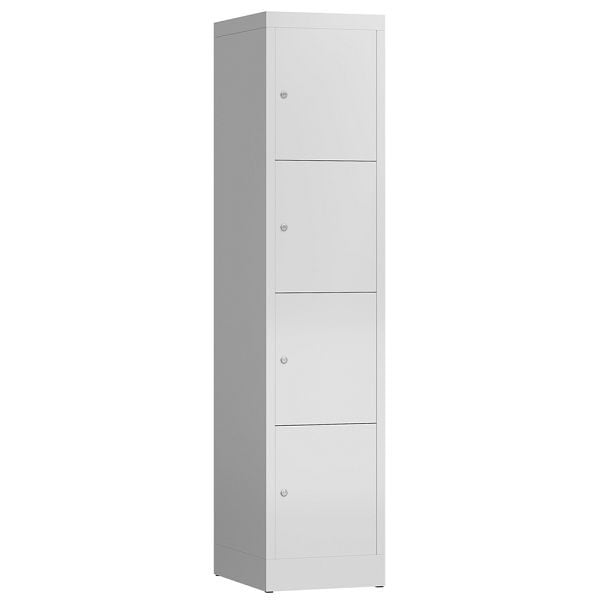 Lüllmann ClassiX Schließfachschrank, 1 Abteil, 4 Fächer, 1800 x 415 x 500 mm, lichtgrau, X-523410