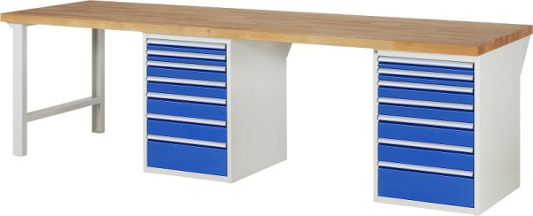 RAU Werkbank Serie 7000 - Modell 7517-8, B3000 x T900 x H890 mm, Systemunterbau B3000 x T850 x H850 mm, 03-7517A8-309B4M.11