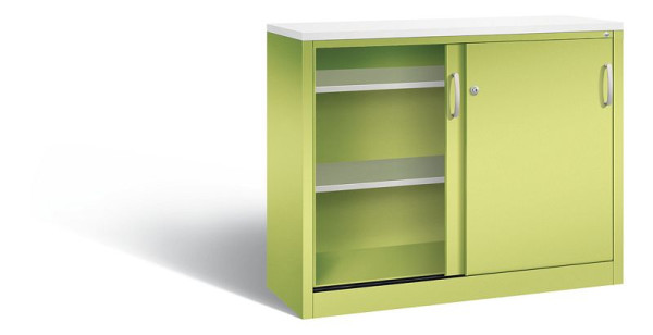 C+P Sideboard mit Schiebetüren Acurado, H1000xB1200xT400mm, Farbe: Viridingrün / Viridingrün, Bügelgriff, 2046-00 S10193