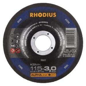 Rhodius ALPHAline KSMK Freihandtrennscheibe, Durchmesser [mm]: 115, Stärke [mm]: 3, Bohrung [mm]: 22.23, VE: 25 Stück, 200631