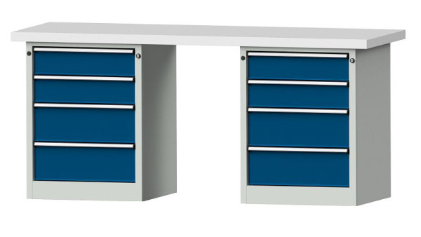 ANKE Werkbänke Kombiwerkbank, Modell 840 V, 2000 x 700 x 900 mm, RAL 7035/5010, KSP 50 mm, 415.103
