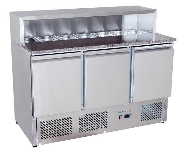 gel-o-mat Kühltisch In Saladettenbauform, Modell ESL3854GR mit 6 Schubladen, 560KT.4GL