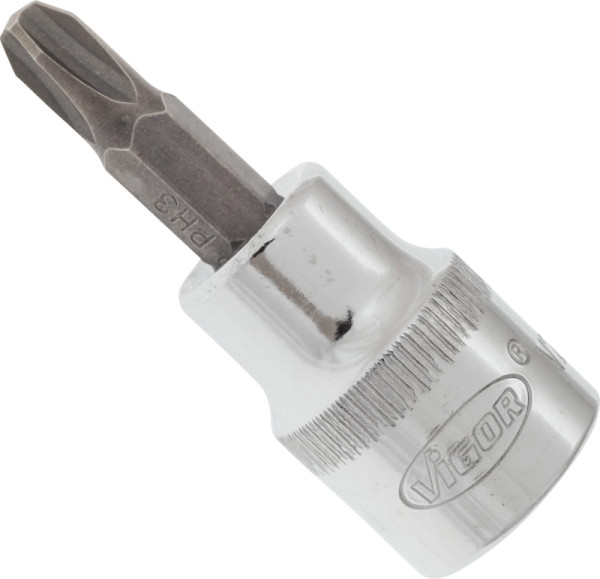 VIGOR Schraubendreher-Einsatz, Vierkant hohl 10 mm (3/8 Zoll), Pozidriv Profil PZ, PZ1, V2291N