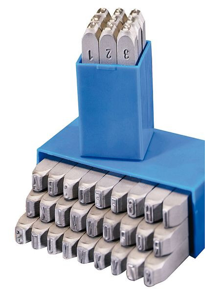 GRAVUREM S Standard Schlagzahlen und -buchstaben (Kombination) 0-9 + A-Z, &, Schrifthöhe: 1,5 mm, 10701500