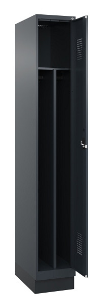 C+P Spind Evolo PLUS, mit Sockel, 1 Abteil, 1950x300x500mm, 7016/7016, Verschluss Zylinderschloss, 049020-10F S10043