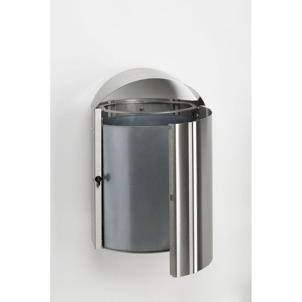 Stein HGS Abfallbehälter -Cubo Paco-, zur Wandbefestigung, 790x480x350mm, Edelstahl, 15939