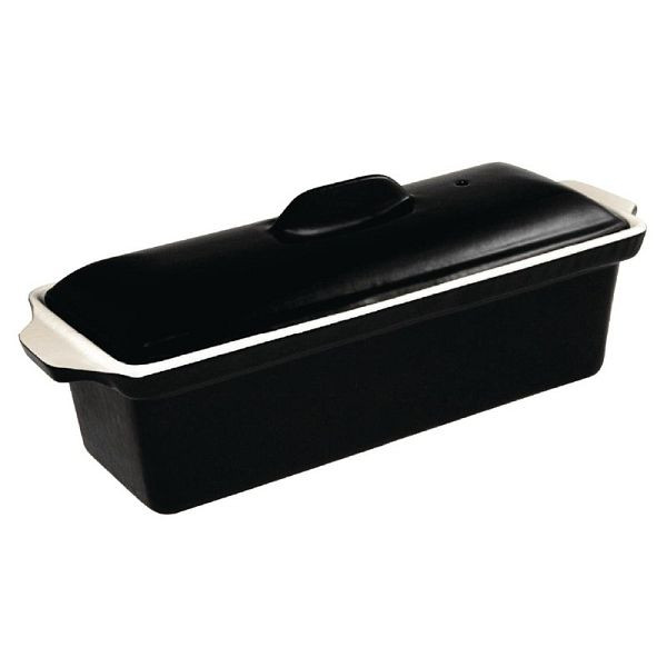 Vogue Terrinenform Gusseisen schwarz 1,7L, gleichmäßige Wärmeverteilung, U560