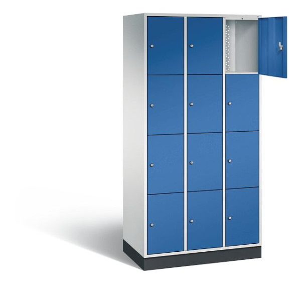 C+P Schließfachschrank Intro, H1950xB920xT490mm, Farbe: Lichtgrau / Enzianblau, 8470-301 S10008