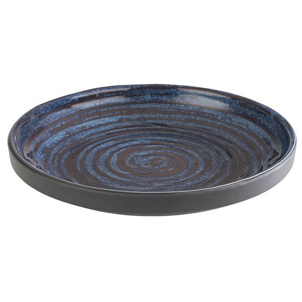 APS Schale -LOOPS-, Ø 18 cm, Höhe: 3 cm, Melamin, innen: Dekor, dunkelblau, außen: dunkelgrau, 85026