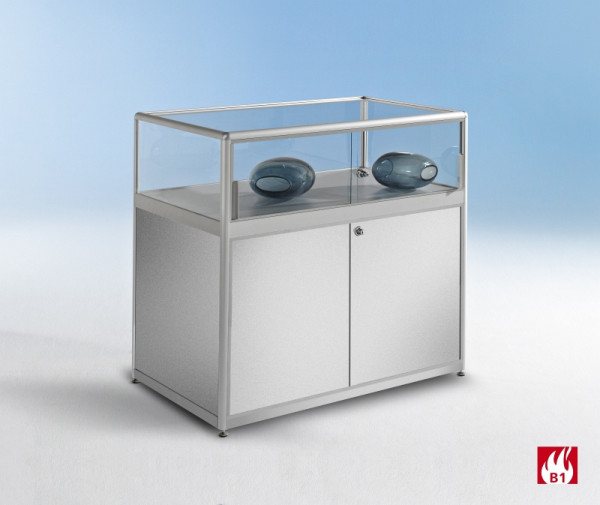 BST Tischvitrine mit Unterschrank (B1), 1000 x 1000 x 600 mm (B/H/T), 50001655, NICE-VSTBA3510