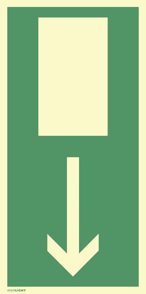 Moedel Notausgang, BGV A8 (E15), Folie, langnachleuchtend, 160-mcd, 148x297 mm, 61063