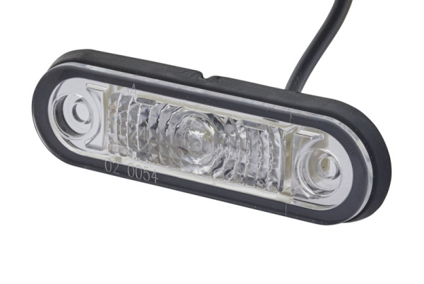 HELLA Positionsleuchte, LED, 12/24V, Einbau, ECE/ADR/GGVS, Lichtscheibenfarbe: glasklar, Kabel: 100mm, 2PF 959 590-257
