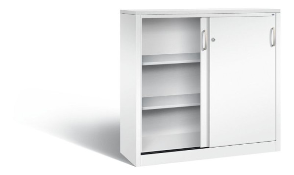 C+P Sideboard mit Schiebetüren Acurado, H1200xB1200xT400mm, Farbe: Verkehrsweiß, Bügelgriff, 3 OH, 2047-1200 S10353