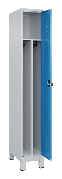 C+P Spind Evolo PLUS, mit Füßen, 1 Abteil, 1950x300x500mm, 7035/5012, Verschluss Drehriegel, 049010-10F S10007