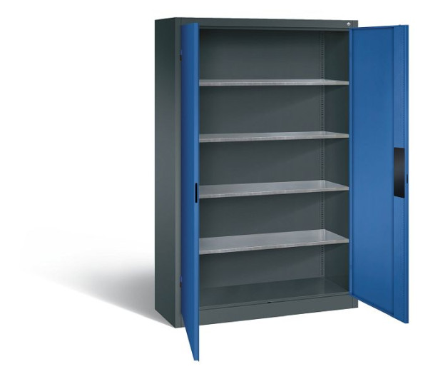 C+P Werkzeugschrank Acurado, H1950xB1200xT400mm, Farbe: Anthrazitgrau / Enzianblau, Muldengriff, 8930-052 S10253