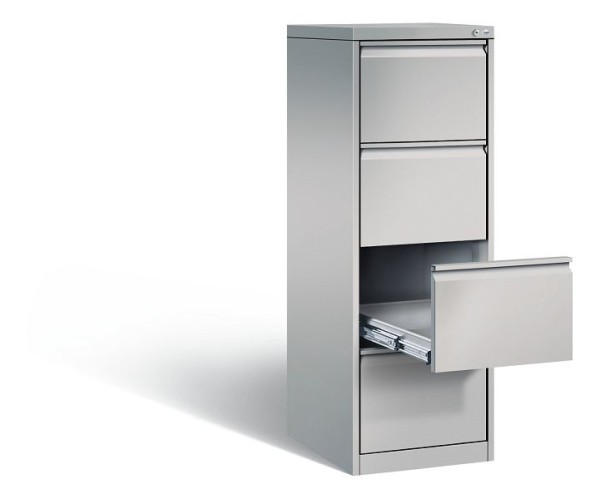 C+P Karteischrank Acurado, H1357xB433xT590mm, Farbe: Weißaluminium, Griffleiste, 12434-321 S10002