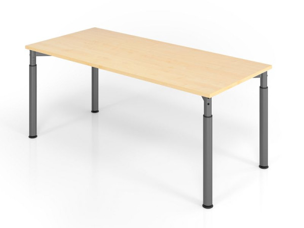Hammerbacher Schreibtisch YS19, 180 x 80 cm, Platte: Ahorn, 25 mm dick, ABS-Dickkante, Rechteckform, Graphit, VYS19/3/G