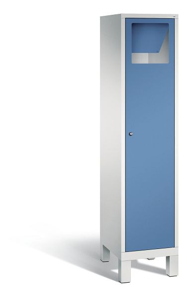 C+P Wäsche-Sammelschrank Evolo, 1 Abteil, H1850xB420xT500 mm, Grau/Fernblau, 48070-210 S10014