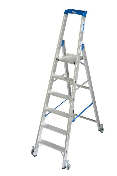 Krause Stabilo Stehleiter, fahrbar 1x6 Stufen, 124630