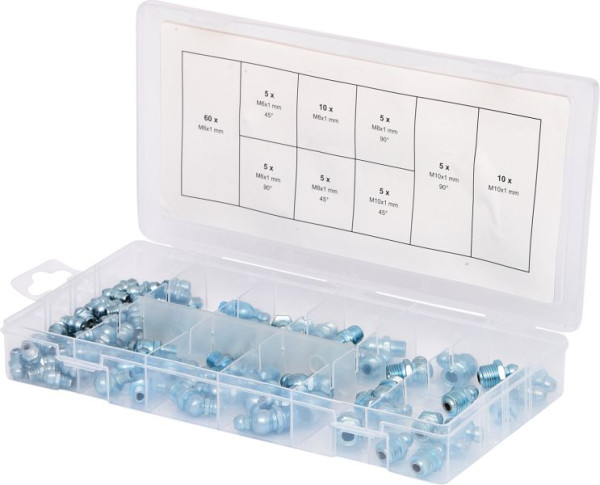 KS Tools Sortiment Schmiernippel, M6-8-10x1,0, 110-teilig, 970.0030