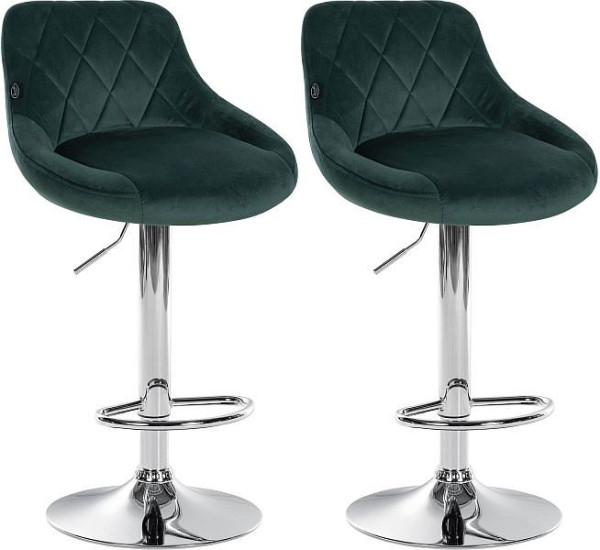 CLP Barhocker Lazio Samt chrom, dunkelgrün, VE: 2 Stück, 323247