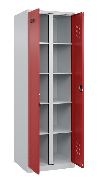 C+P Wäsche-Spind Evolo PLUS, 2 Abteile, 1850x600x500mm, 7035/3000, Verschluss Zylinderschloss, 049002-20B S10030