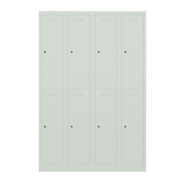 Bisley Garderobenschrank Primary Locker, 4 Abteile, je 2 Fächer, 644 portland, PL3050Q2644
