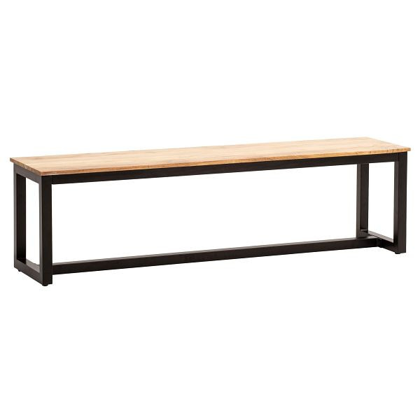 Wohnling Esszimmerbank 120x40x45cm Akazie Massivholz Metall Loft-Style, Esstischbank Holzbank Massiv ohne Lehne, Sitzbank Esszimmer Klein, WL7.064