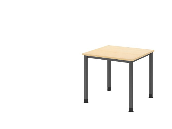 Hammerbacher Schreibtisch HS08, 80 x 80 cm, Platte: Ahorn, 25 mm dick, 4-Fuß-Gestell in Graphit, Arbeitshöhe 68,5-81cm, stufenlos einstellbar, VHS08/3/G