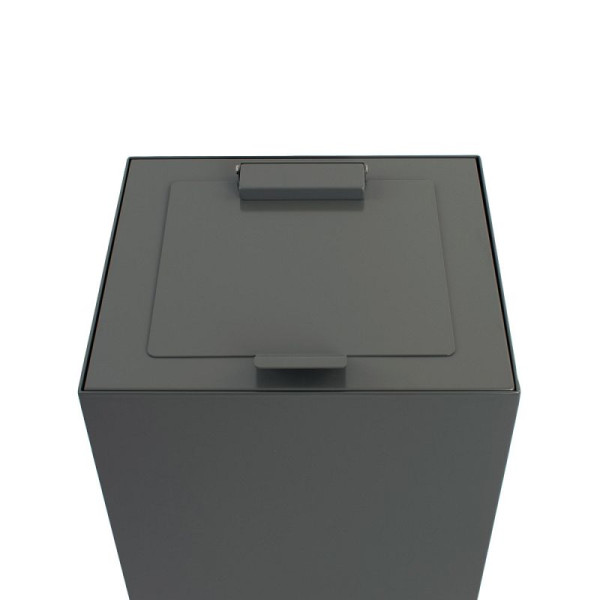 STEIN HGS Top mit Klappendeckel für modulare Abfalltrennanlage, 90 Liter, dunkelgrau, 83902.0006