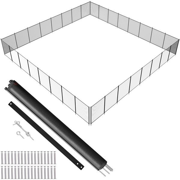 VEVOR Poolzaun 1,21 x 29,26 m abnehmbar, einfache DIY-Installation, 340 g Teslin-PVC-Poolzaunnetz, DXYCWL496FTHZS0ESV0