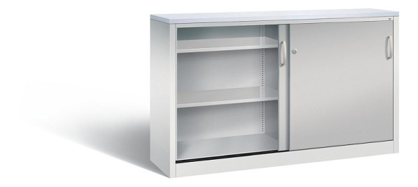 C+P Sideboard mit Schiebetüren Acurado, H1000xB1600xT400mm, Farbe: Lichtgrau / Weißaluminium, Bügelgriff, 2146-00 S10129