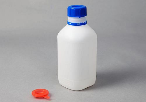 DENIOS Enghalsflaschen aus HDPE, rund, natur-transparent, 500 ml, UN, VE: 12 Stück, 257551