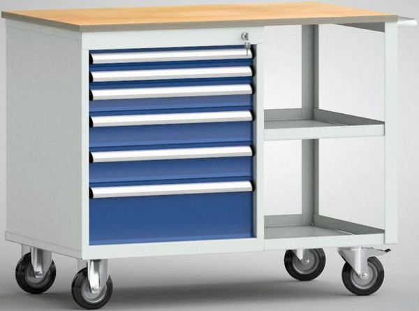 KLW Werkbank 1000 x 620 x 830 mm, mit Buchen-Multiplexplatte, WS822N-1000M20-E1901