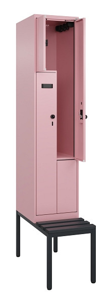 C+P Z-Spind Evolo PLUS, Bank, 2 Fächer, 2120x400x815mm, 3015/3015, Drehriegel, Sitzfläche Kunststoff, Sitzbank, 0490537-122 S10083