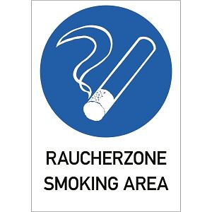 Moedel Raucherzone - Smoking Area, Kombischild, Alu, 262x371 mm, 98874